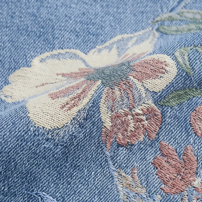 Women's Wide-Leg Jeans | Floral Print & High-Rise Fit 7