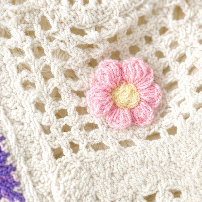 Women's Crochet Shoulder Bag | Floral 3D Detail & Roomy Design 8