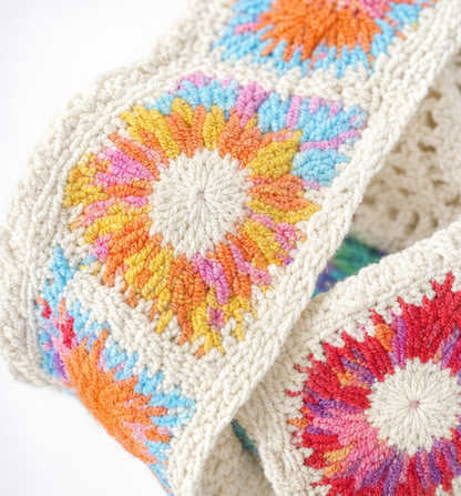 Women's Crochet Shoulder Bag | Floral 3D Detail & Roomy Design 9