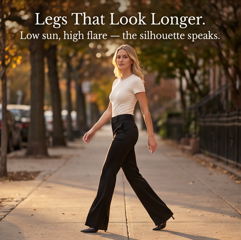 Women's Wide-Leg Flare Pants | Elongating & Comfortable Fit 7