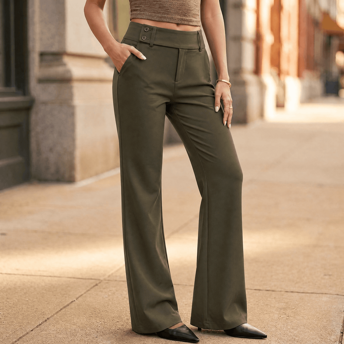 Women's Wide-Leg Flare Pants | Elongating & Comfortable Fit 19