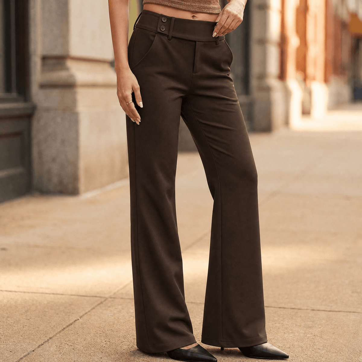 Women's Wide-Leg Flare Pants | Elongating & Comfortable Fit 17