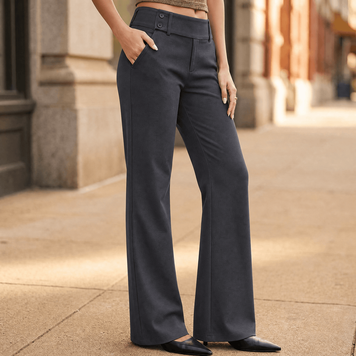 Women's Wide-Leg Flare Pants | Elongating & Comfortable Fit 18