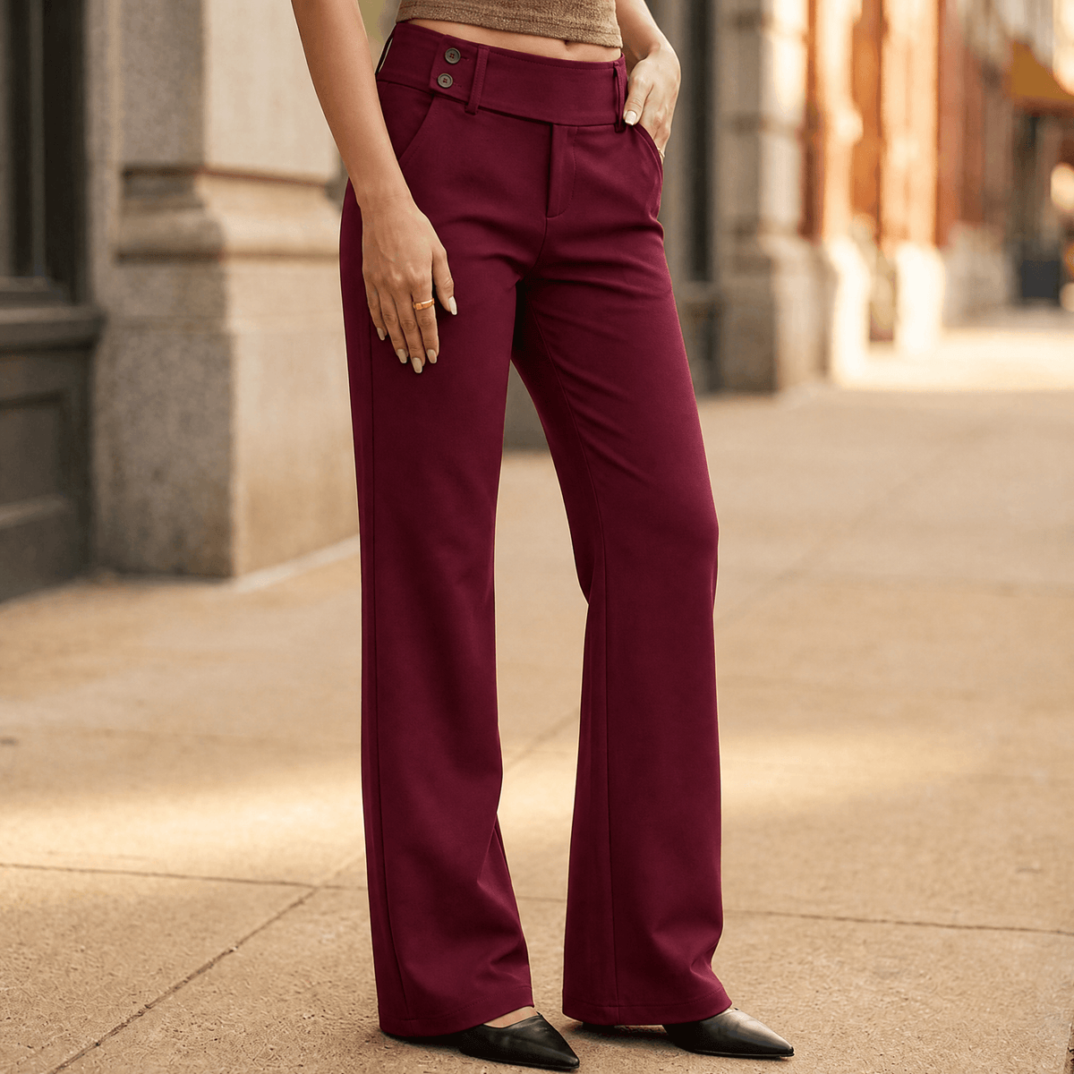 Women's Wide-Leg Flare Pants | Elongating & Comfortable Fit 20