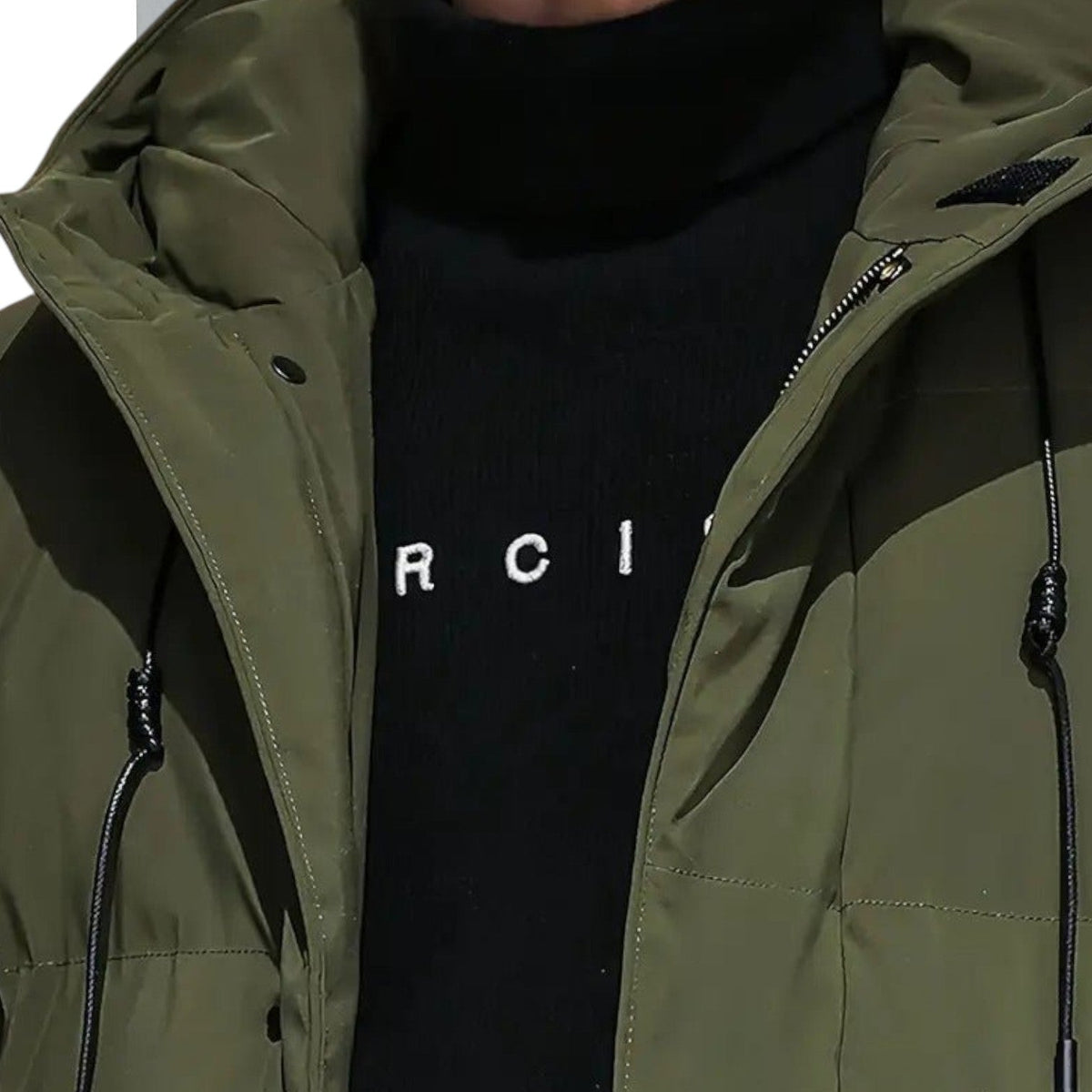 Frank – Long, Water-Resistant Winter Parka with Hood - Parka Jackets - Green - Davies & Cooper