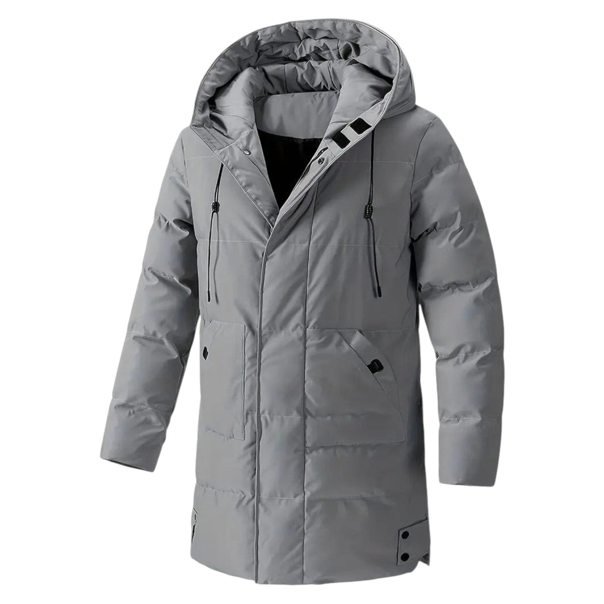Frank – Long, Water-Resistant Winter Parka with Hood - Parka Jackets - Grey - Davies & Cooper