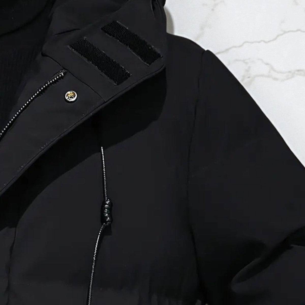 Frank – Long, Water-Resistant Winter Parka with Hood - Parka Jackets - Black - Davies & Cooper