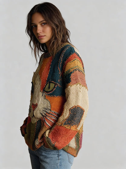 Women's Casual Sweater | Art-Inspired Design & Relaxed Fit 3