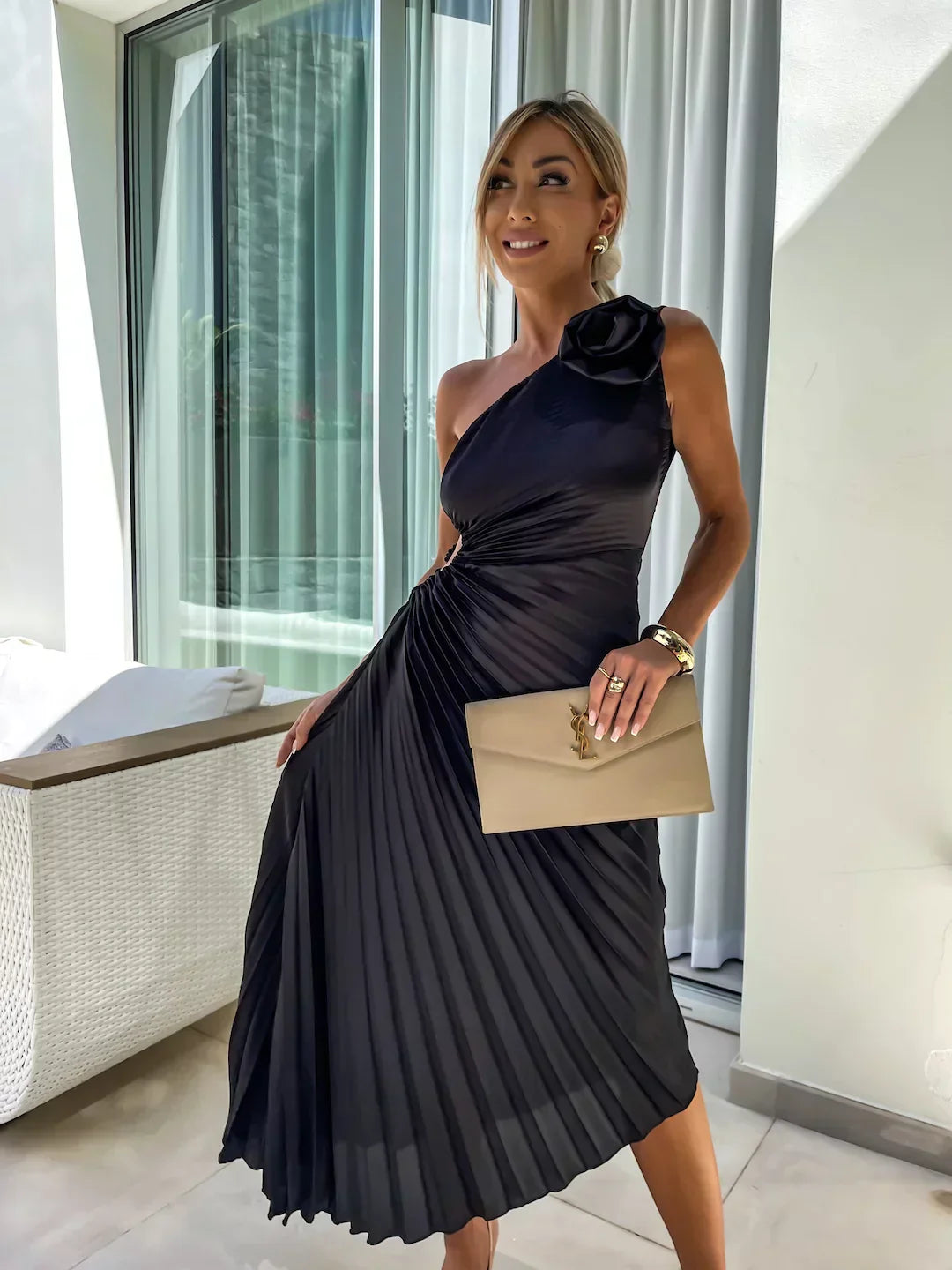 Wedding Guest Dress with Floral Design