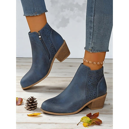 Gerald | Cutout Low-Heel Ankle Boots