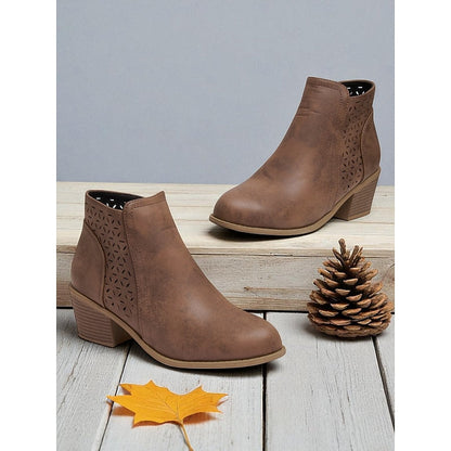 Gerald | Cutout Low-Heel Ankle Boots