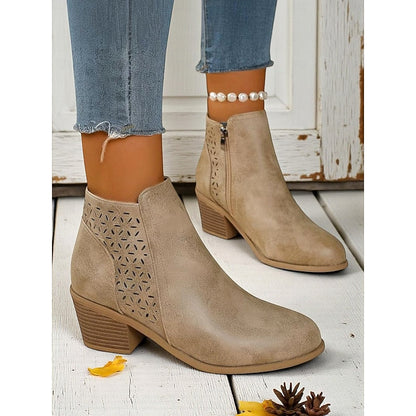 Gerald | Cutout Low-Heel Ankle Boots