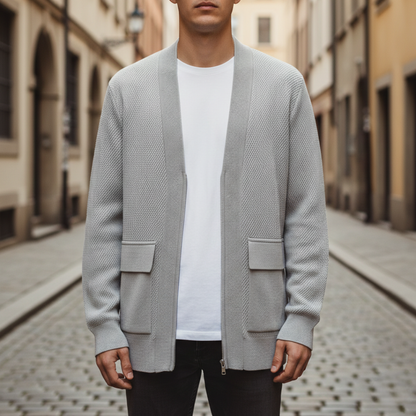 Men's Zip Cardigan | Warm Layering & Ribbed Cuffs 7