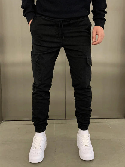 Men's Slim Fit Cargo Joggers | Elastic Waist Streetwear 1