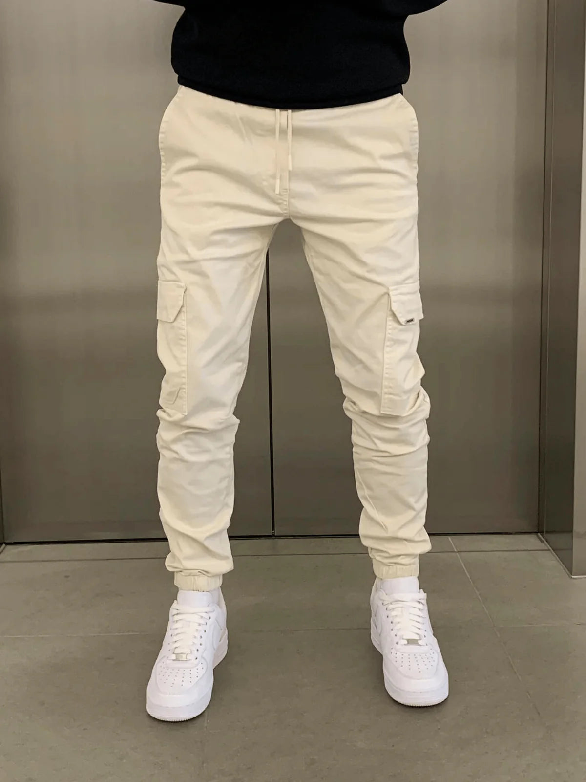 Men's Slim Fit Cargo Joggers | Elastic Waist Streetwear 4