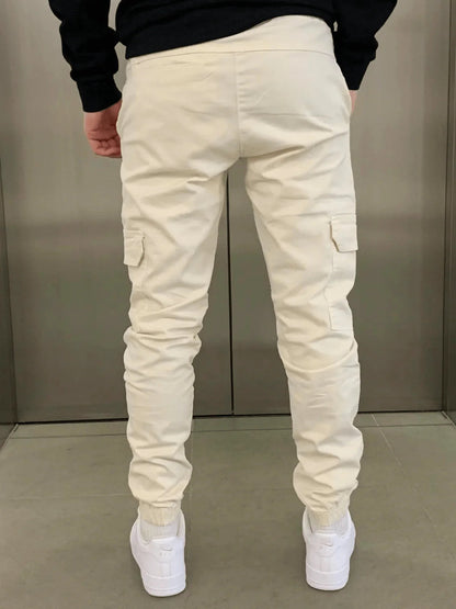 Men's Slim Fit Cargo Joggers | Elastic Waist Streetwear 5