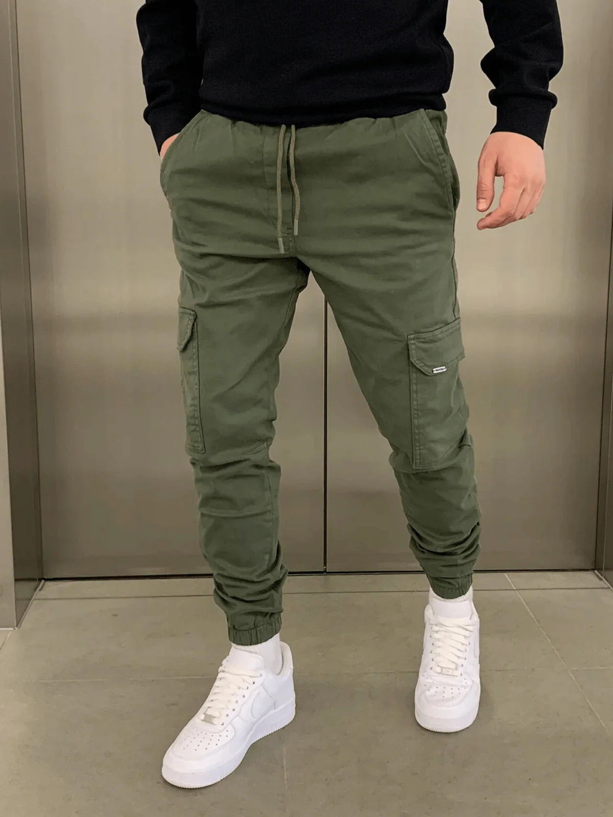 Men's Slim Fit Cargo Joggers | Elastic Waist Streetwear 6
