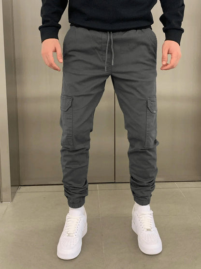 Men's Slim Fit Cargo Joggers | Elastic Waist Streetwear 7