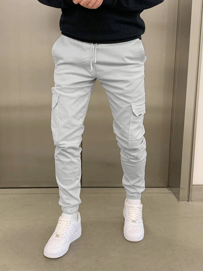 Men's Slim Fit Cargo Joggers | Elastic Waist Streetwear 8