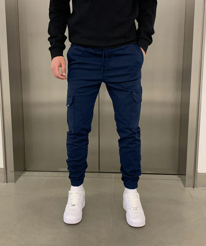 Men's Slim Fit Cargo Joggers | Elastic Waist Streetwear 9