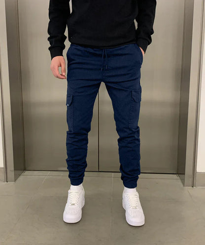 Men's Slim Fit Cargo Joggers | Elastic Waist Streetwear 9