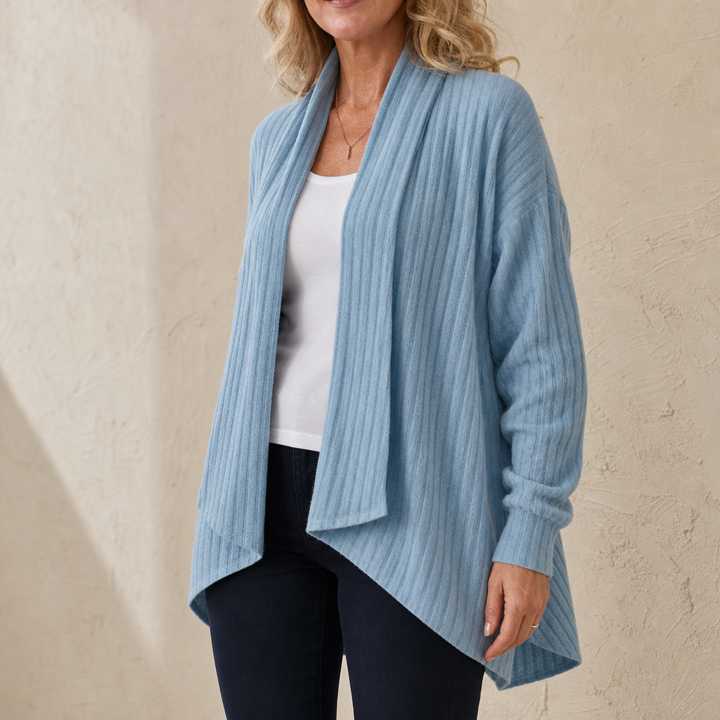 Women's Open-Front Cardigan | Waterfall Drape & No-Fuss Style 1