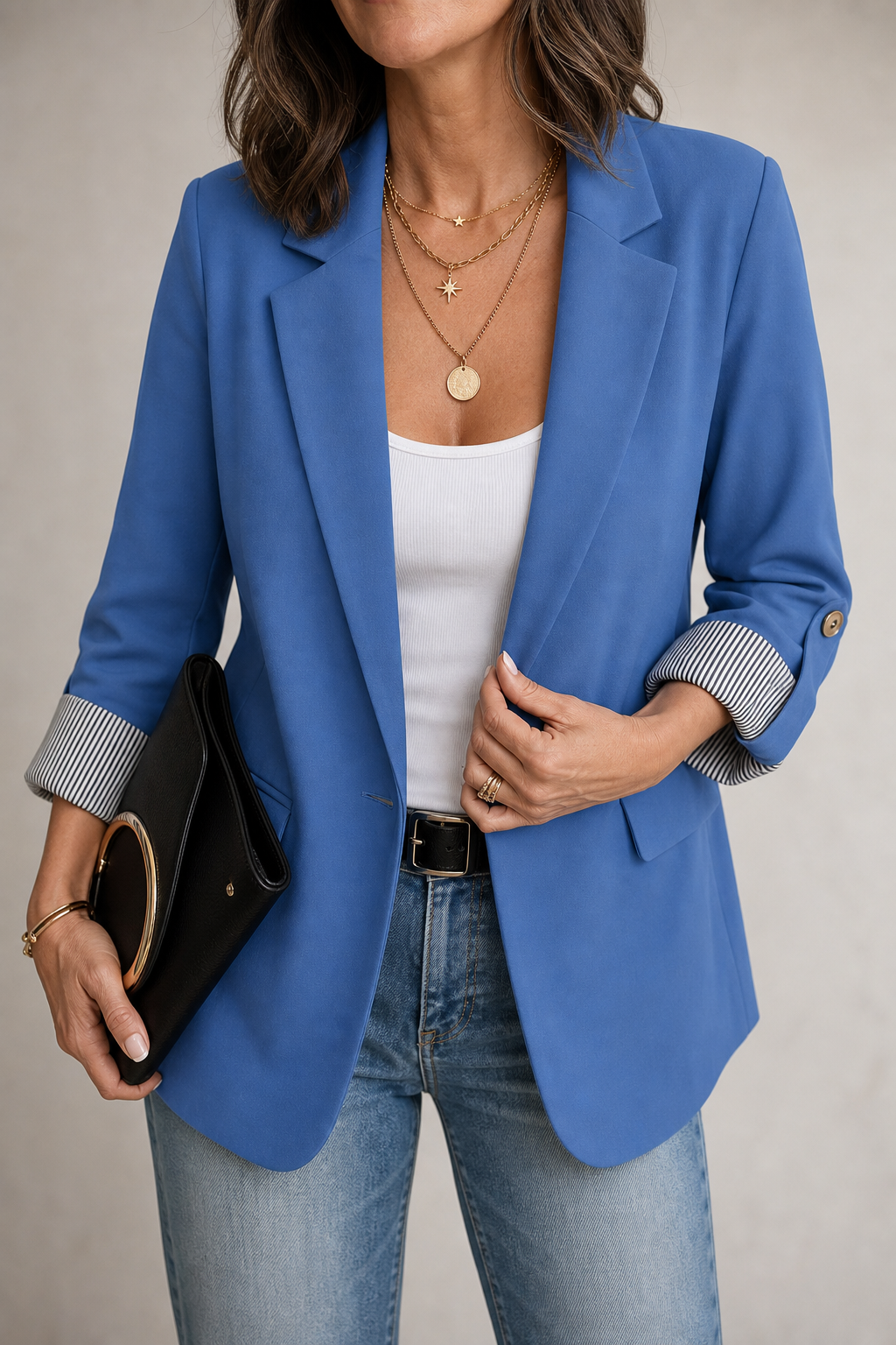 Women's Tailored Blazer | Roll-Sleeve & Longline Fit 1