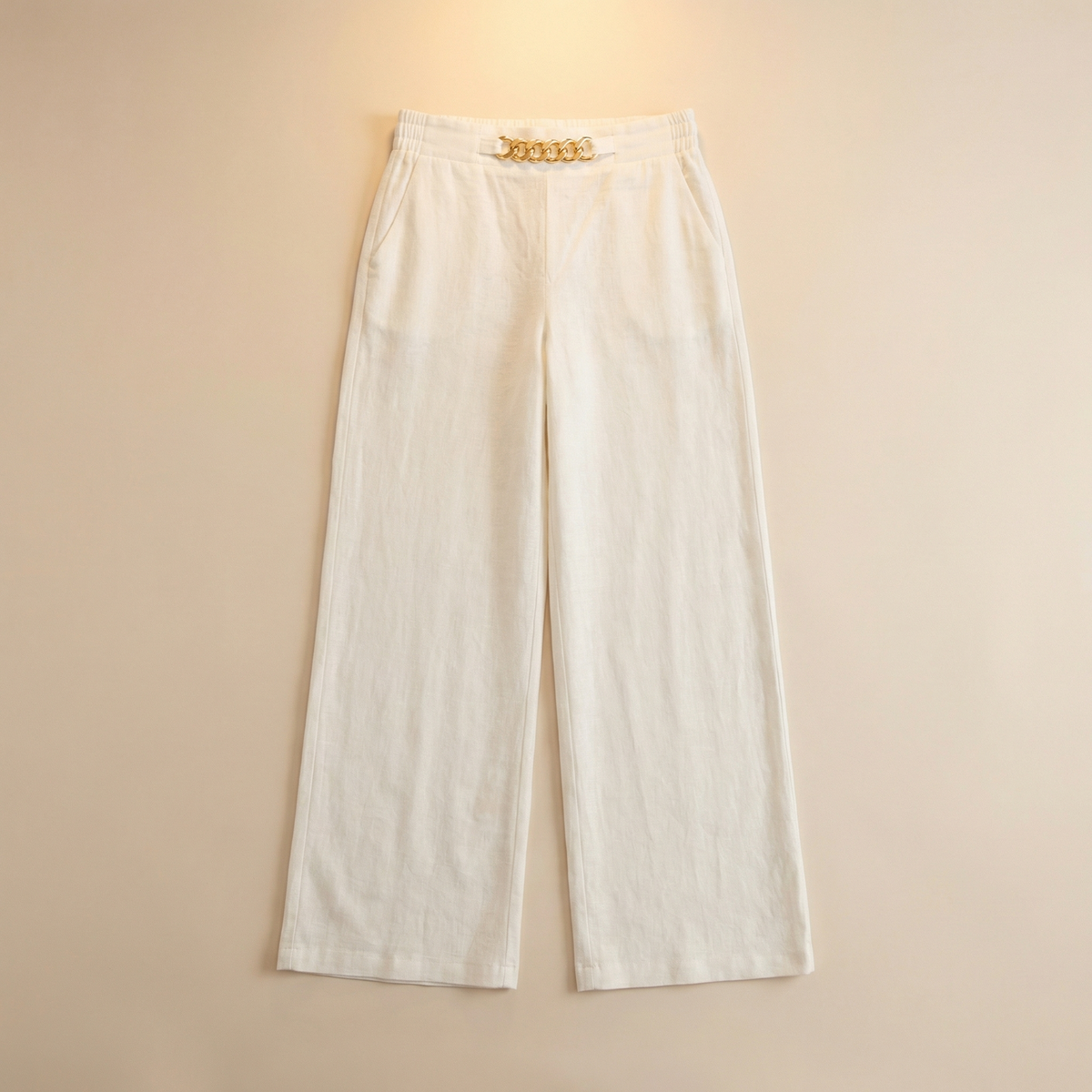 Women's Wide Leg Trousers | Chain Waist Accent 2