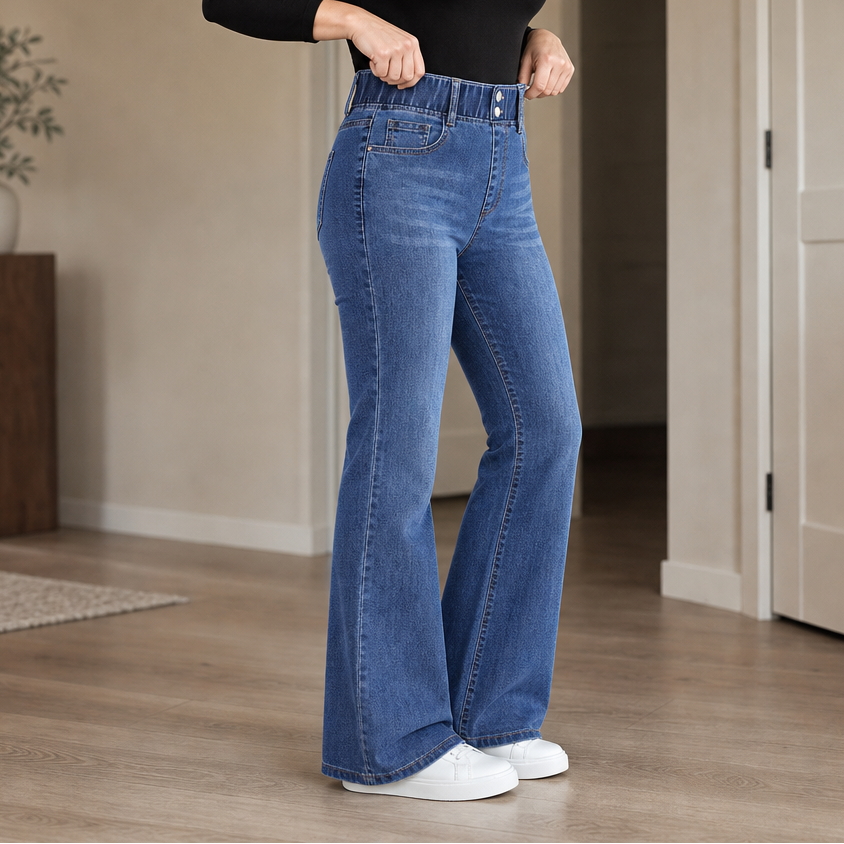 Women's High-Waisted Flare Jeans | Stretch Comfort & Flattering Fit 1