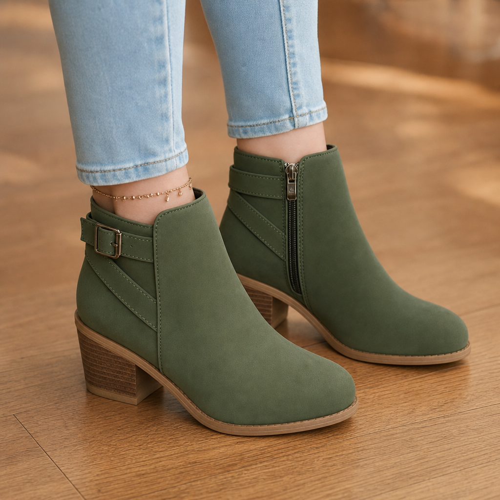 Women's Ankle Boots | Buckle Detail & Side-Zip 1