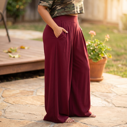 Women's Palazzo Pants | Pleated Wide Leg & Contoured Waist 2