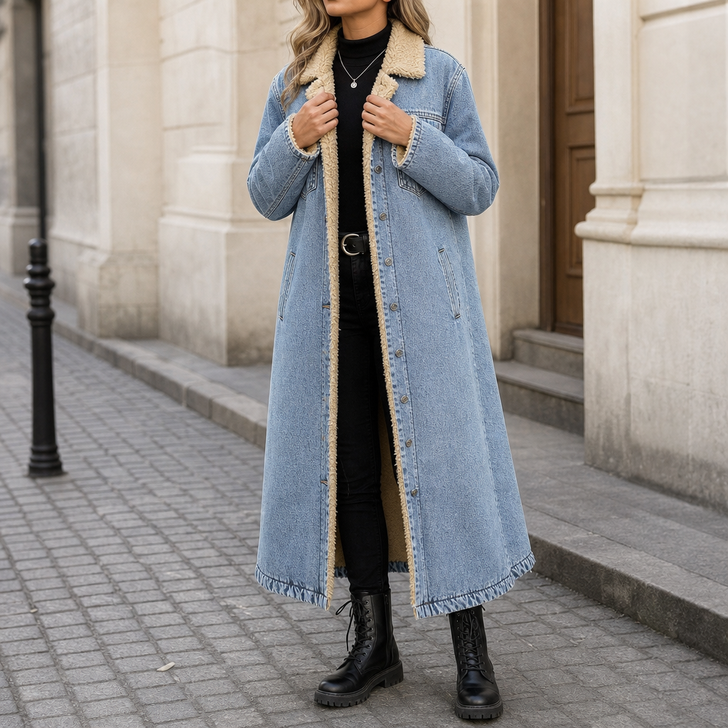 Women's Long Coat | Sherpa Lined & Warm 1