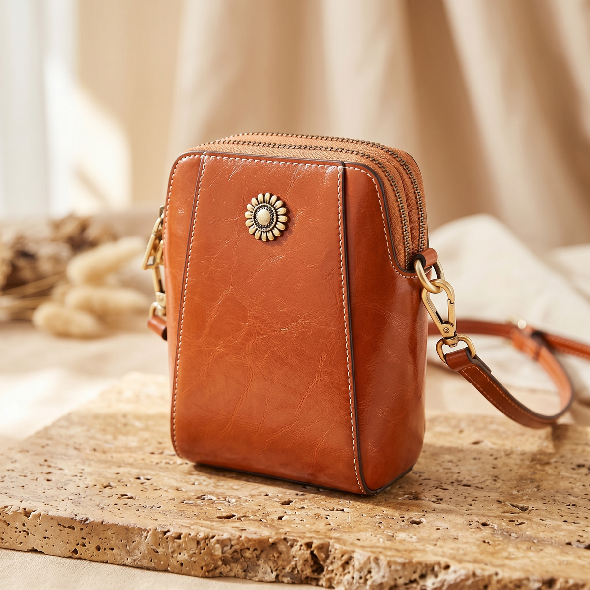 Women's Crossbody Phone Bag | Twin-Zip & Adjustable Strap 3