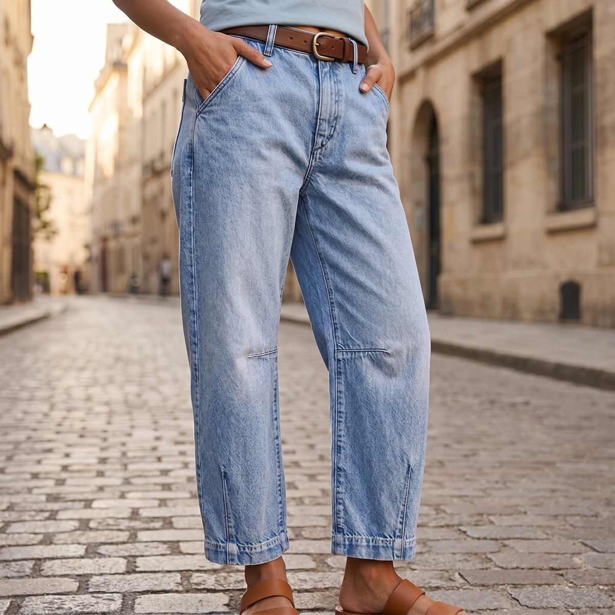 Women's Cropped Barrel Jeans | High-Waisted & Leg-Lengthening 2