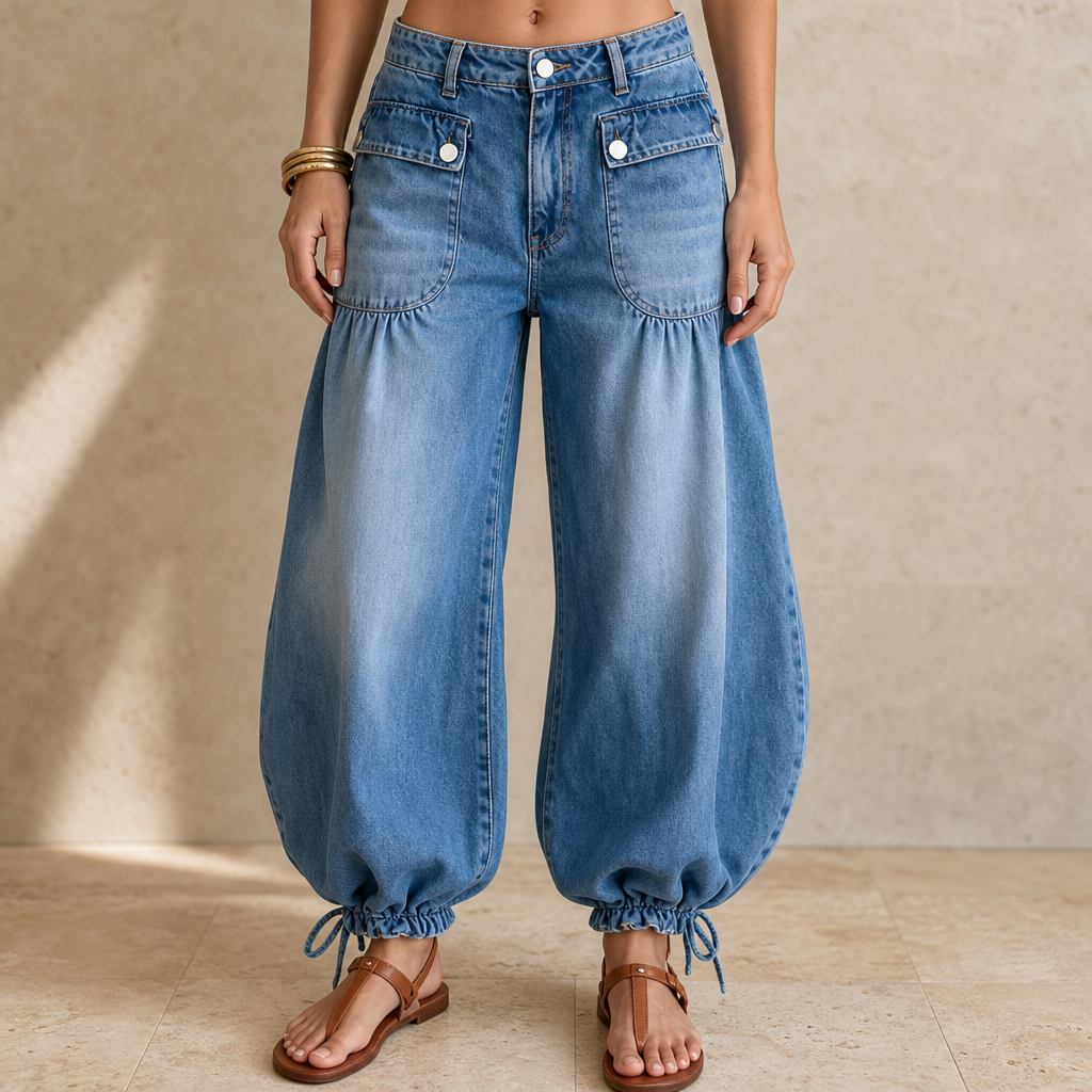 Women's Wide-Leg Jeans | Drawstring Balloon Shape 1