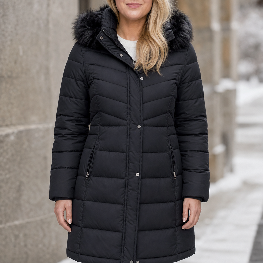 Women's Longline Puffer Coat | Windproof & Warm 1