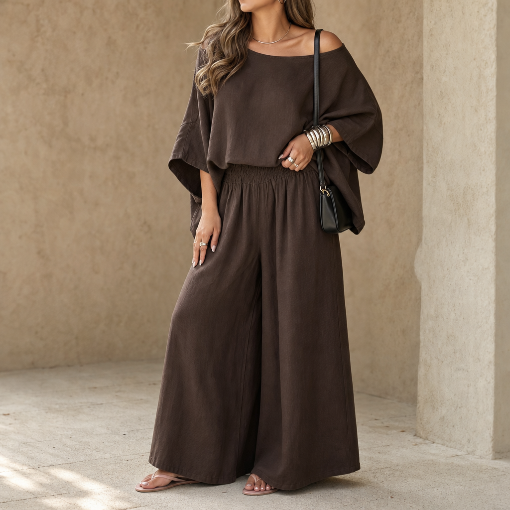 Women's Oversized Co-ord Set | Wide-Leg Trousers & Matching Top 12