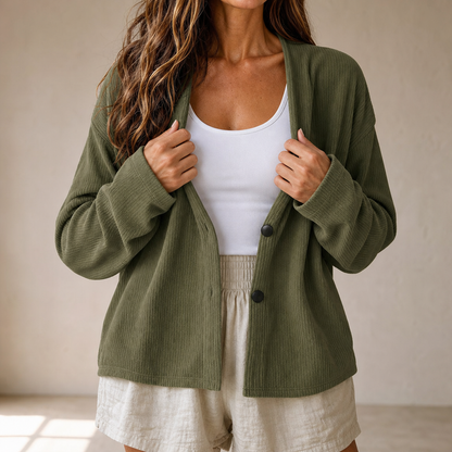 Women's Ribbed Open-Front Cardigan | Long-Line Flattering Fit 2