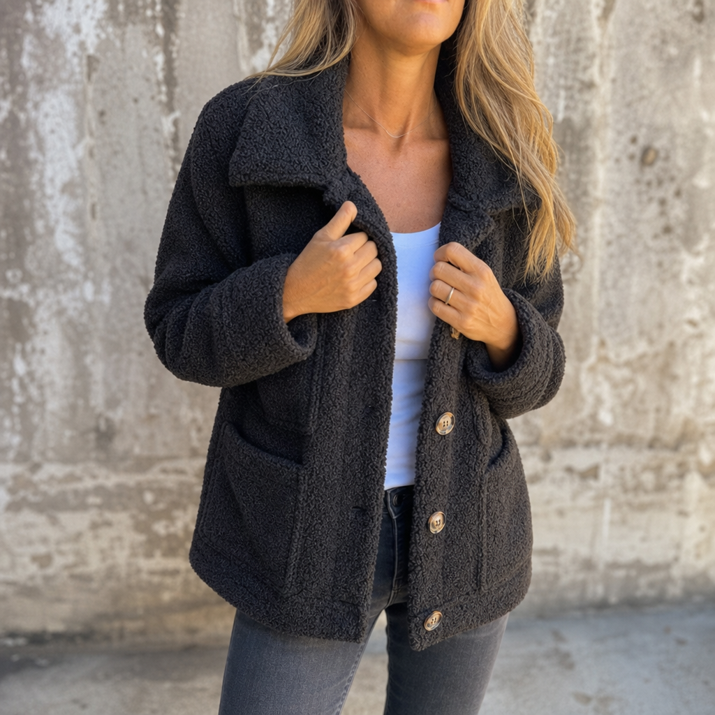 Women's Faux-Fur Button-Front Jacket | Warm & Lightweight 2