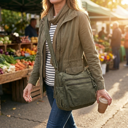 Women's Canvas Hobo Bag | 6 Pockets & Lightweight 1
