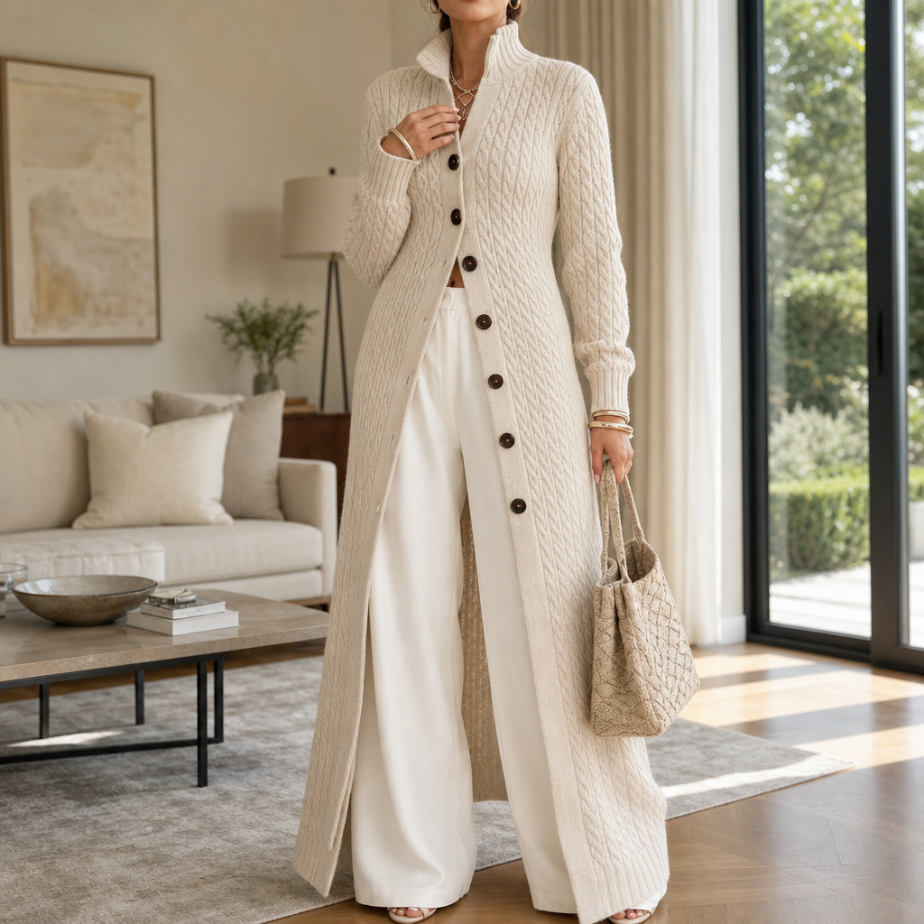Women's Cable-Knit Duster Cardigan | Open-Front & Flattering Fit 2