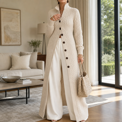 Women's Cable-Knit Duster Cardigan | Open-Front & Flattering Fit 2