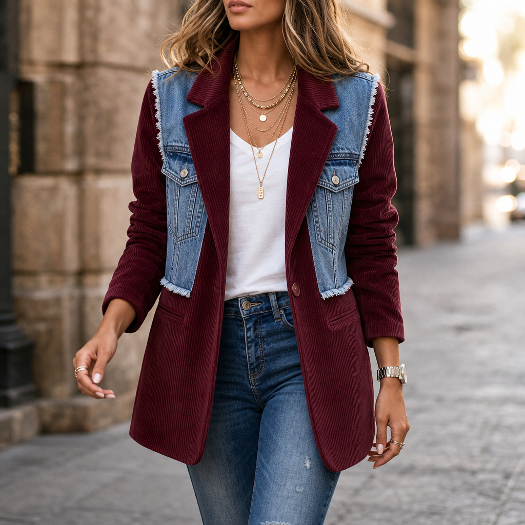 Women's Panel Blazer | Two Fabrics, One Easy Layer 1