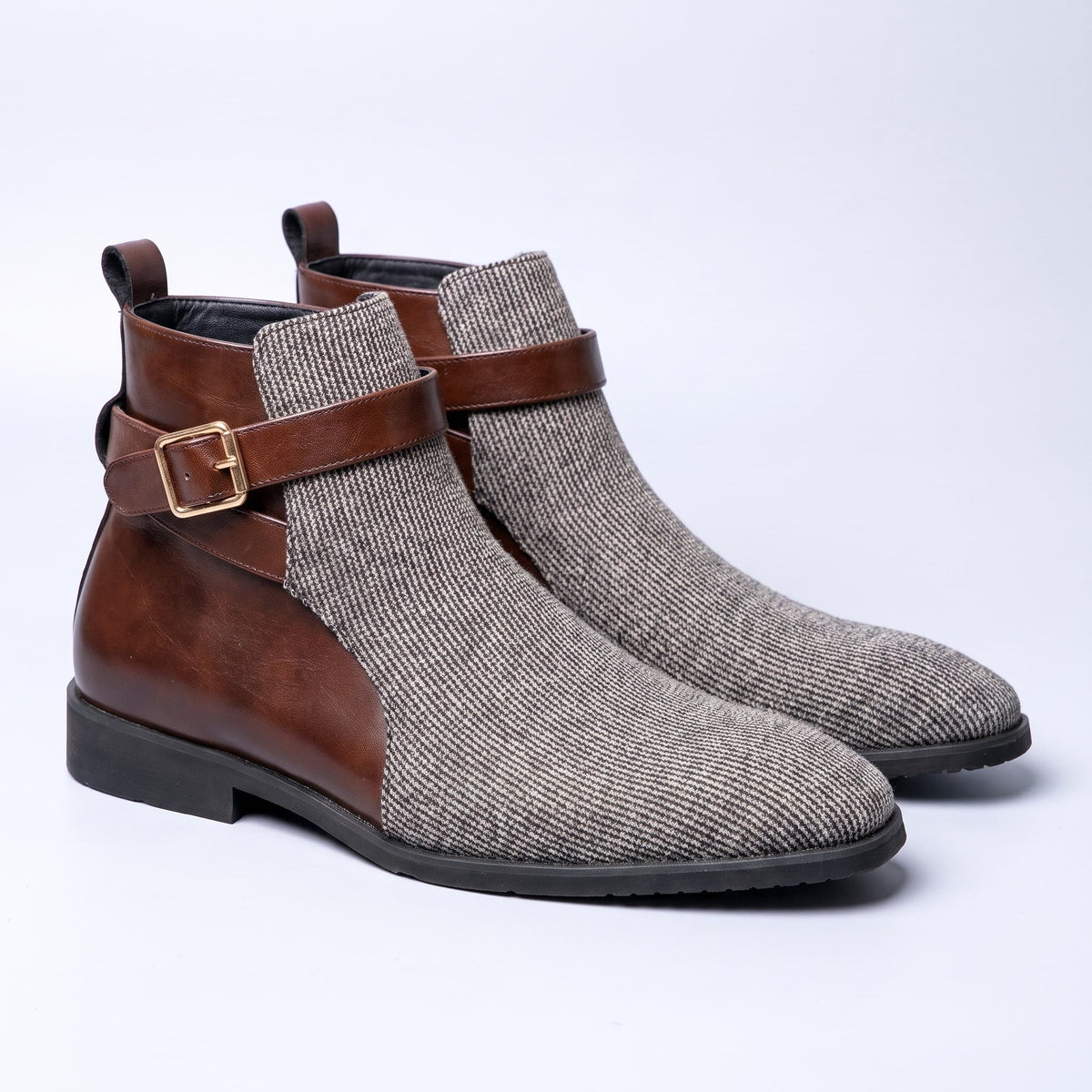 Men's Ankle Boots Adjustable Buckle Two Tone Design 5