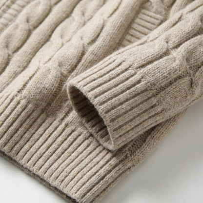 Men's Hooded Knit Jumper Lined Pullover Sweater Ribbed Cuffs 7
