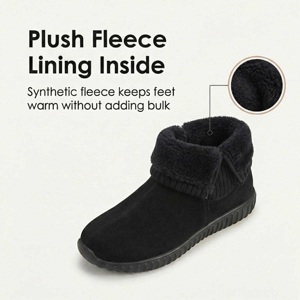 Women's Knit Cuff Ankle Booties | Slip-On & Lined 6