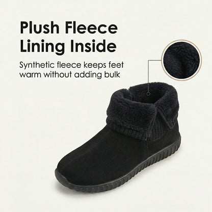 Women's Knit Cuff Ankle Booties | Slip-On & Lined 6