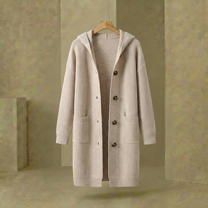 Women's Longline Hooded Cardigan | Button-Up Layering Sweater 1