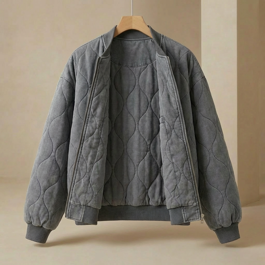 Women's Quilted Bomber Jacket | Oversized & Lightweight Warmth 2