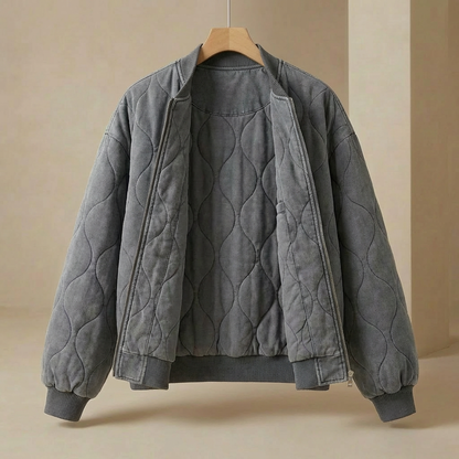 Women's Quilted Bomber Jacket | Oversized & Lightweight Warmth 2